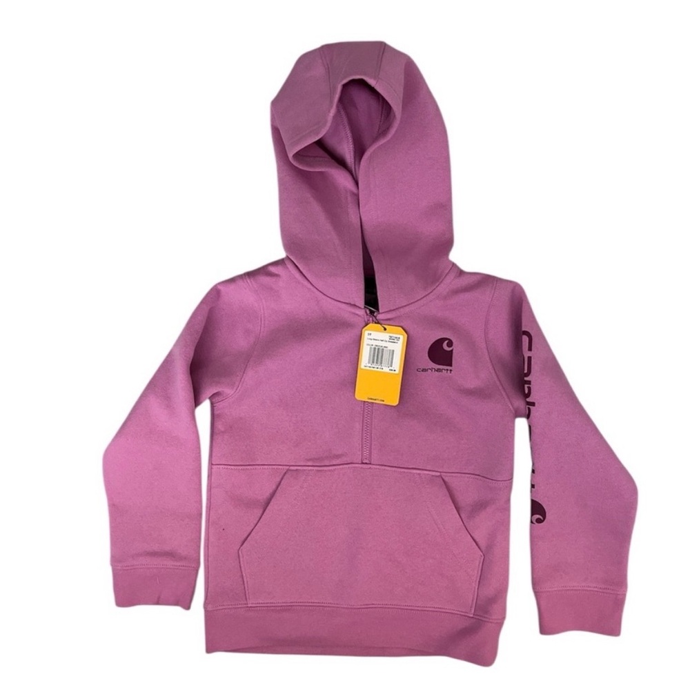 Carhartt Girls 3T Half-Zip Hooded Sweatshirt Crocus NEW WITH TAG